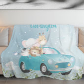Blue Adventure wacht op Waterverf Safari Animals Fleece Deken