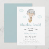 Blue Adventure Woodland Teddy Bear Baby shower Kaart (Voorkant / Achterkant)