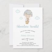 Blue Adventure Woodland Teddy Bear Baby shower Kaart (Voorkant)