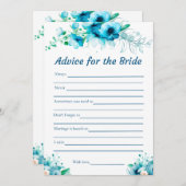 Blue Advice voor de Bruid Vrijgezellenfeest Game K Kaart (Voorkant / Achterkant)