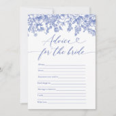 Blue Advice voor de Bruid Vrijgezellenfeest Game Kaart (Voorkant)