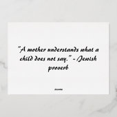 Blue Aesthetic Folie Moederdag Wenskaart Folie Feestdagenkaart (Achterkant)