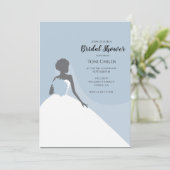 Blue African American Bridal Shower Kaart (Staand voorkant)