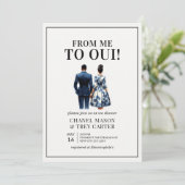 Blue African American Couples Douche Vrijgezellenf Kaart (Staand voorkant)