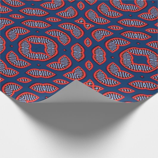 Blue African Ankara Pattern Cadeaupapier (Hoek)