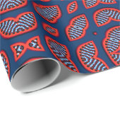 Blue African Ankara Pattern Cadeaupapier (Rol Hoek)
