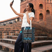 Blue African Aztec Tote Bag