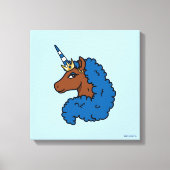 Blue Afro Unicorn Canvas Afdruk (Voorkant)