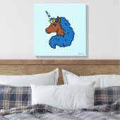 Blue Afro Unicorn Canvas Afdruk (Insitu (Slaapkamer))