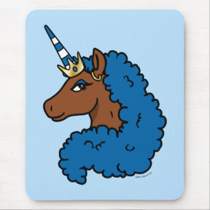 Blue Afro Unicorn Muismat