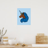 Blue Afro Unicorn Poster (Keuken)