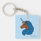 Blue Afro Unicorn Sleutelhanger (Voorkant)