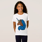 Blue Afro Unicorn T-shirt (Voorkant volledig)