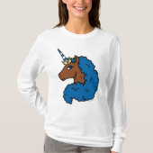 Blue Afro Unicorn T-shirt (Voorkant)