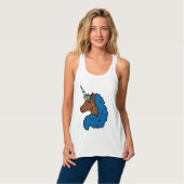 Blue Afro Unicorn Tanktop (Volledige Voorkant)