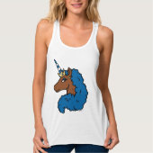 Blue Afro Unicorn Tanktop (Voorkant)
