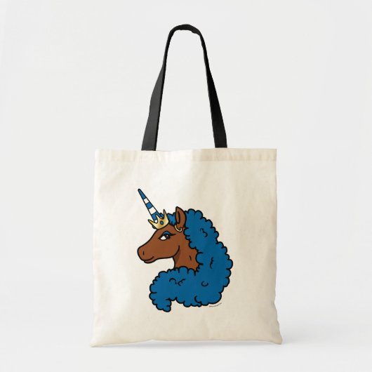 Blue Afro Unicorn Tote Bag (Voorkant)