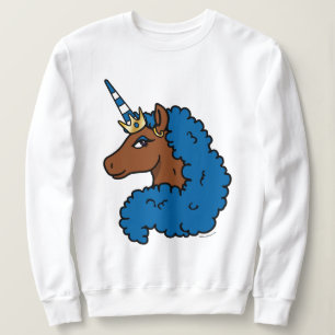 Blue Afro Unicorn Trui