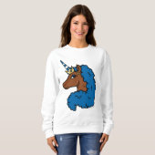 Blue Afro Unicorn Trui (Voorkant volledig)