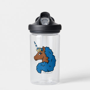 Blue Afro Unicorn Waterfles