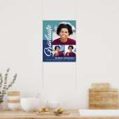 Blue Afstuderen 3 Photo Bold Arch Script Modern Poster (Keuken)