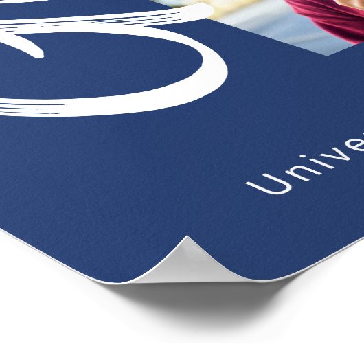 Blue Afstuderen 3 Photo Bold Arch Script Modern Poster (Hoek)