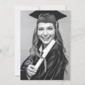 Blue Afstuderen Afstudeerder Petten Party Invitati Kaart (Achterkant)