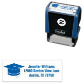 Blue Afstuderen Custom Afstuderen Return-adres Zelfinktende Stempel (In situ)