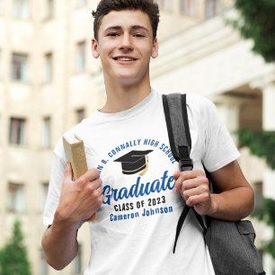 Blue Afstuderen Custom School Afstuderen T-shirt