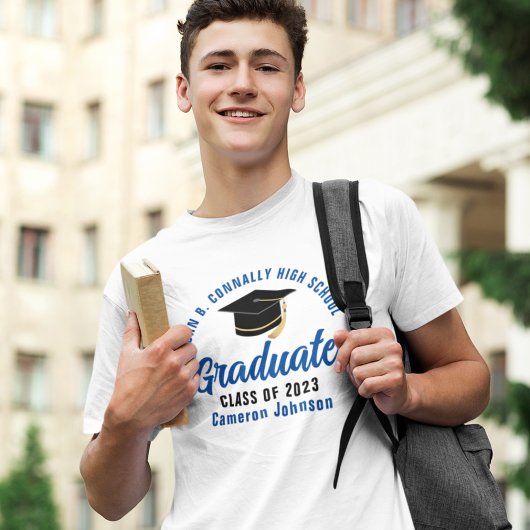 Blue Afstuderen Custom School Afstuderen T-shirt