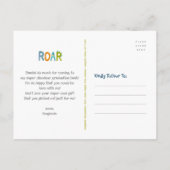 Blue Afstuderen Dinosaurs Boy Kawaii Dank je wel Briefkaart (Achterkant)