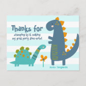Blue Afstuderen Dinosaurs Boy Kawaii Dank je wel Briefkaart (Voorkant)
