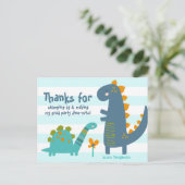 Blue Afstuderen Dinosaurs Boy Kawaii Dank je wel Briefkaart (Staand voorkant)