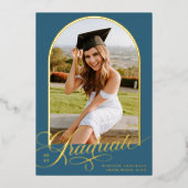 Blue Afstuderen Folie Afstuderen Aankondiging (Voorkant)