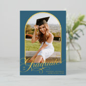 Blue Afstuderen Folie Afstuderen Aankondiging (Staand Voorkant)