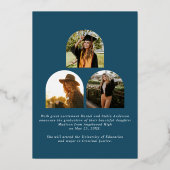 Blue Afstuderen Folie Afstuderen Aankondiging (Achterkant)