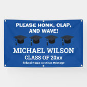 Blue Afstuderen Gefeliciteerd Afstuderen Spandoek (Horizontaal)