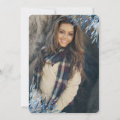 Blue Afstuderen Invitation Foto op achterzijde Kaart (Achterkant)