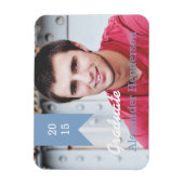 Blue Afstuderen Photo Announcement Magnet Magneet (Verticaal)