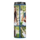 Blue Afstuderen Photo Collage Afstuderen Gift Thermosbeker (Achterkant)