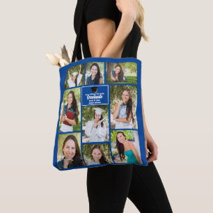 Blue Afstuderen Photo Collage Afstuderen Gift Tote Bag