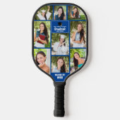 Blue Afstuderen Photo Collage Custom Afstuderen Gi Pickleball Paddle (Achterkant)