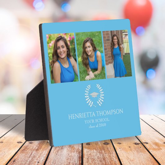 Blue Afstuderen Photo Collage Custom Fotoplaat
