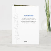 Blue Afstuderen Script Modern Photo Invitation (Achterkant)