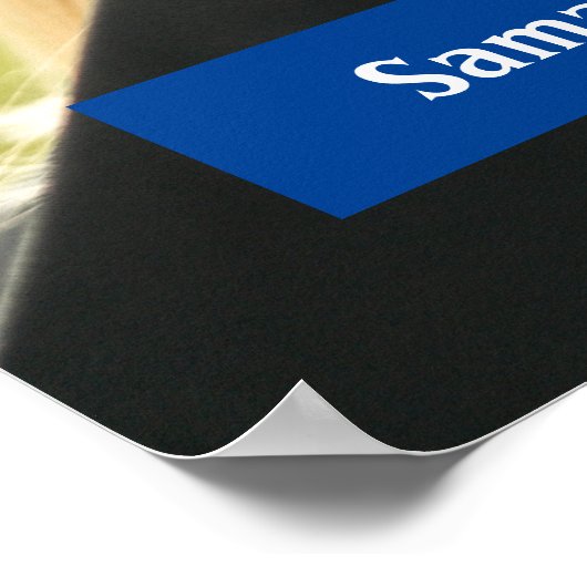 Blue Afstuderen Script Modern Photo Poster (Hoek)