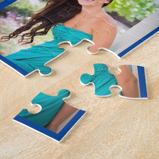 Blue Afstuderen Senior Photo Collage 2023 Afstuder Legpuzzel (Zijkant)