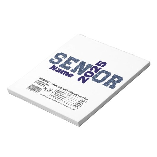 Blue Afstuderen Senior Snoep Bar Wraps Party Favor Notitieblok (Linkerzijde)