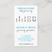 Blue Aftercare Instructions for Ear Piercings Visitekaartje (Voorkant)