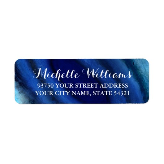 Blue Agaat Bruiloft retour adreslabels Etiket (Voorkant)