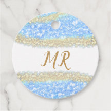 Blue Agaat Gold Glitter Sparkle Monogram Naam Teks
